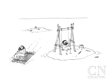 edward-steed-a-man-on-a-raft-paddles-away-from-a-desert-island-with-a-tree-stump-and-p-new-yorker-cartoon